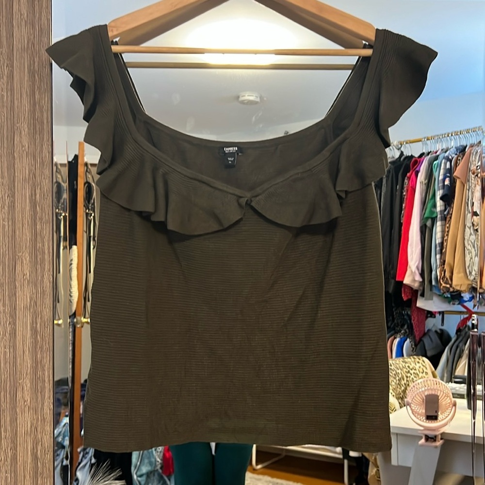 Olive green sweater top